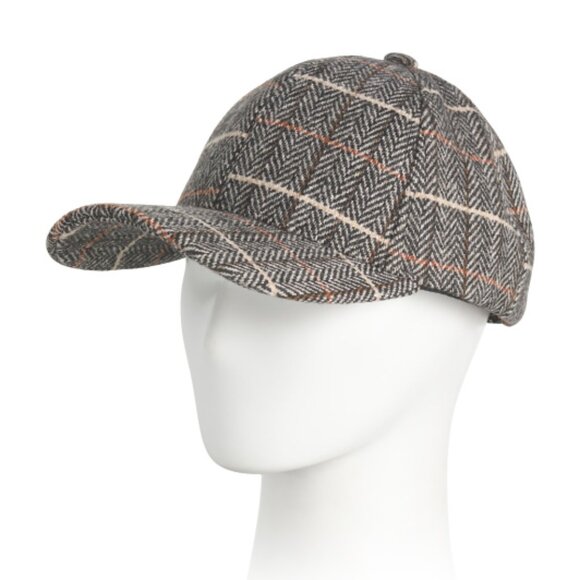 NEW LULLA COLLECTION Plaid Cap in black/gray for women 825 1t1 - Picture 2 of 4
